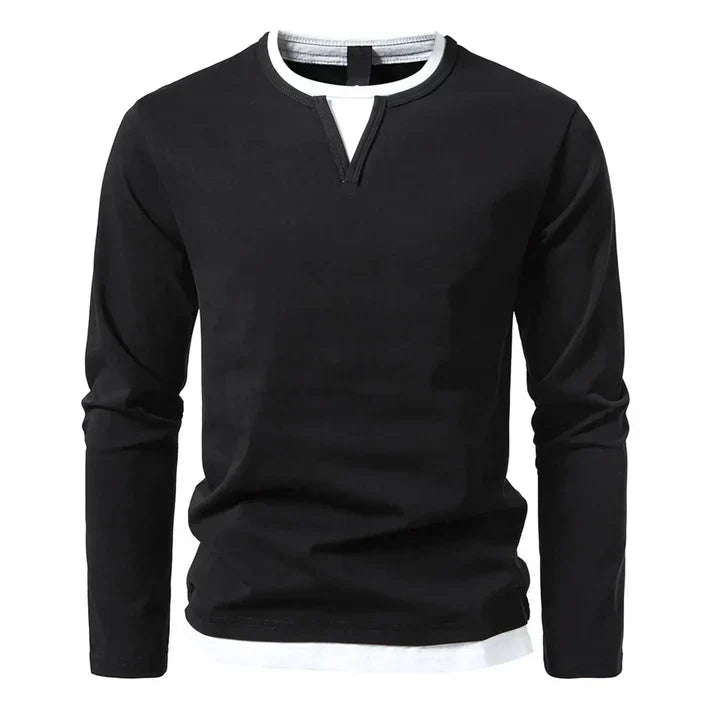 Alwin | T-shirt à manches longues premium en coton peigné
