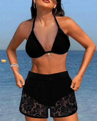 Laluna® | Ensemble de bikini en dentelle unie élégant
