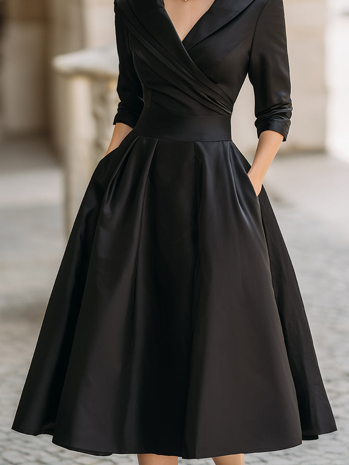 Dharmay | Robe midi élégante à manches longues