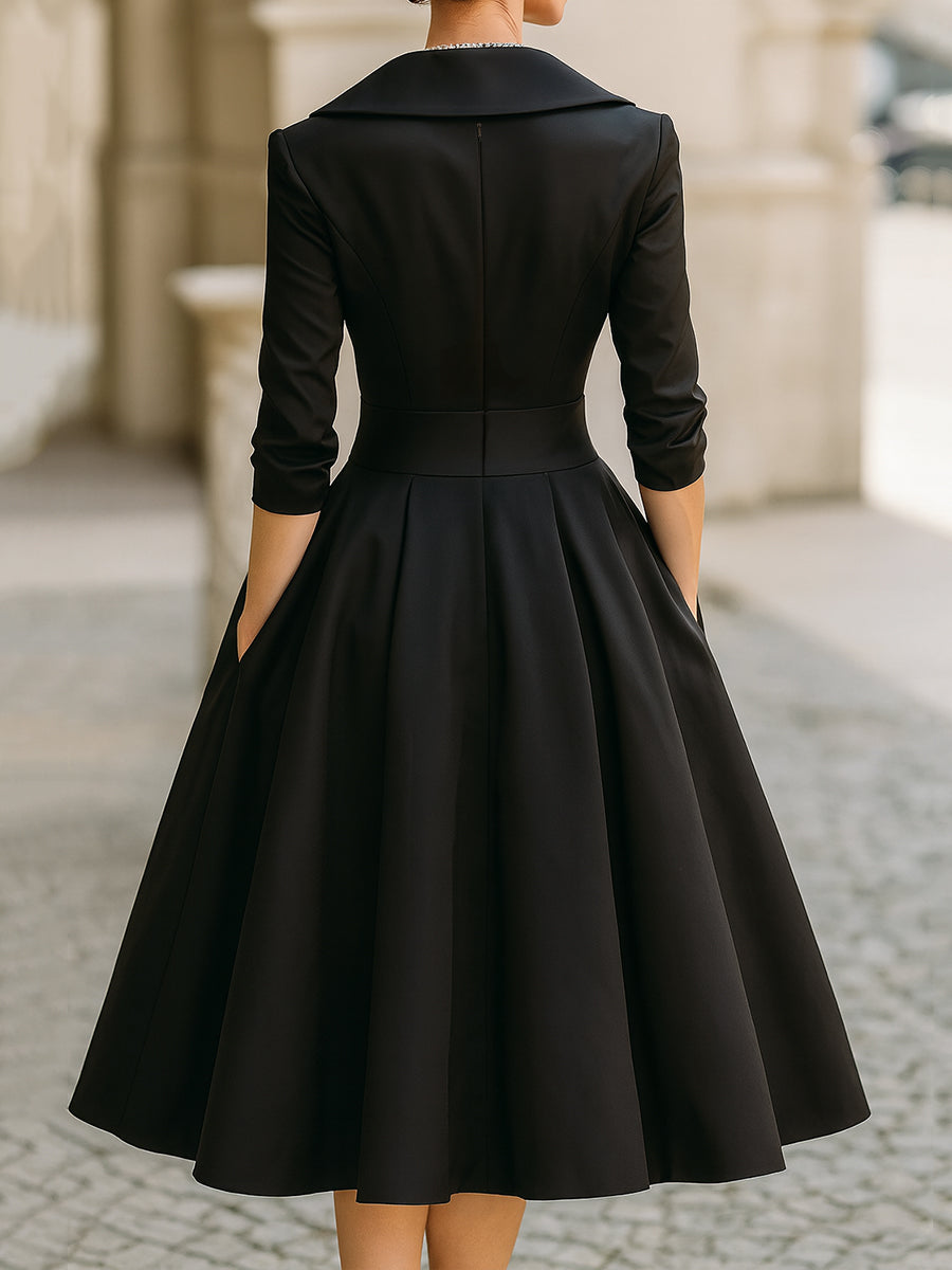 Dharmay | Robe midi élégante à manches longues