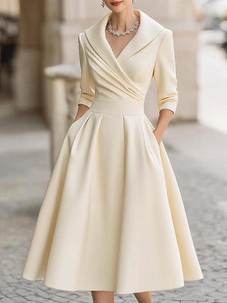 Dharmay | Robe midi élégante à manches longues