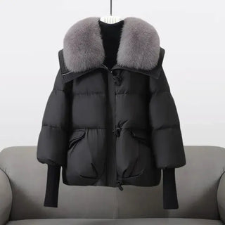 Leslie | Veste d'hiver avec col en fourrure