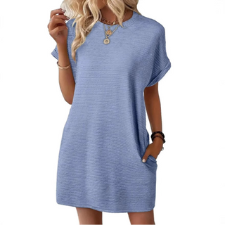 EVASHA™ – Robe d'été décontractée minimaliste à col rond