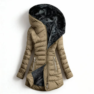 Marian | Manteau d'hiver ajusté avec capuche en fourrure