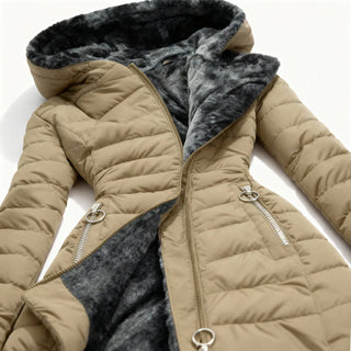 Marian | Manteau d'hiver ajusté avec capuche en fourrure