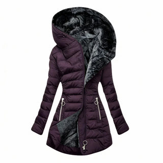 Marian | Manteau d'hiver ajusté avec capuche en fourrure