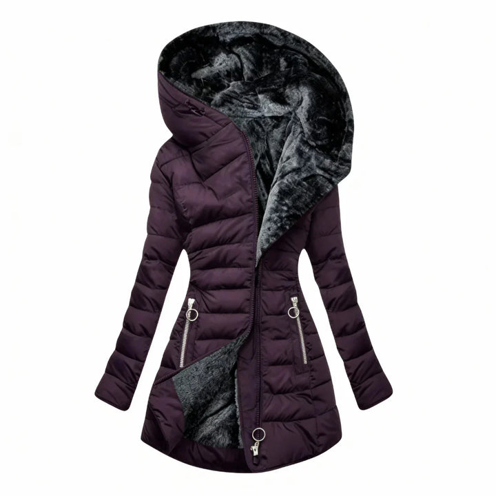 Marian | Manteau d'hiver ajusté avec capuche en fourrure