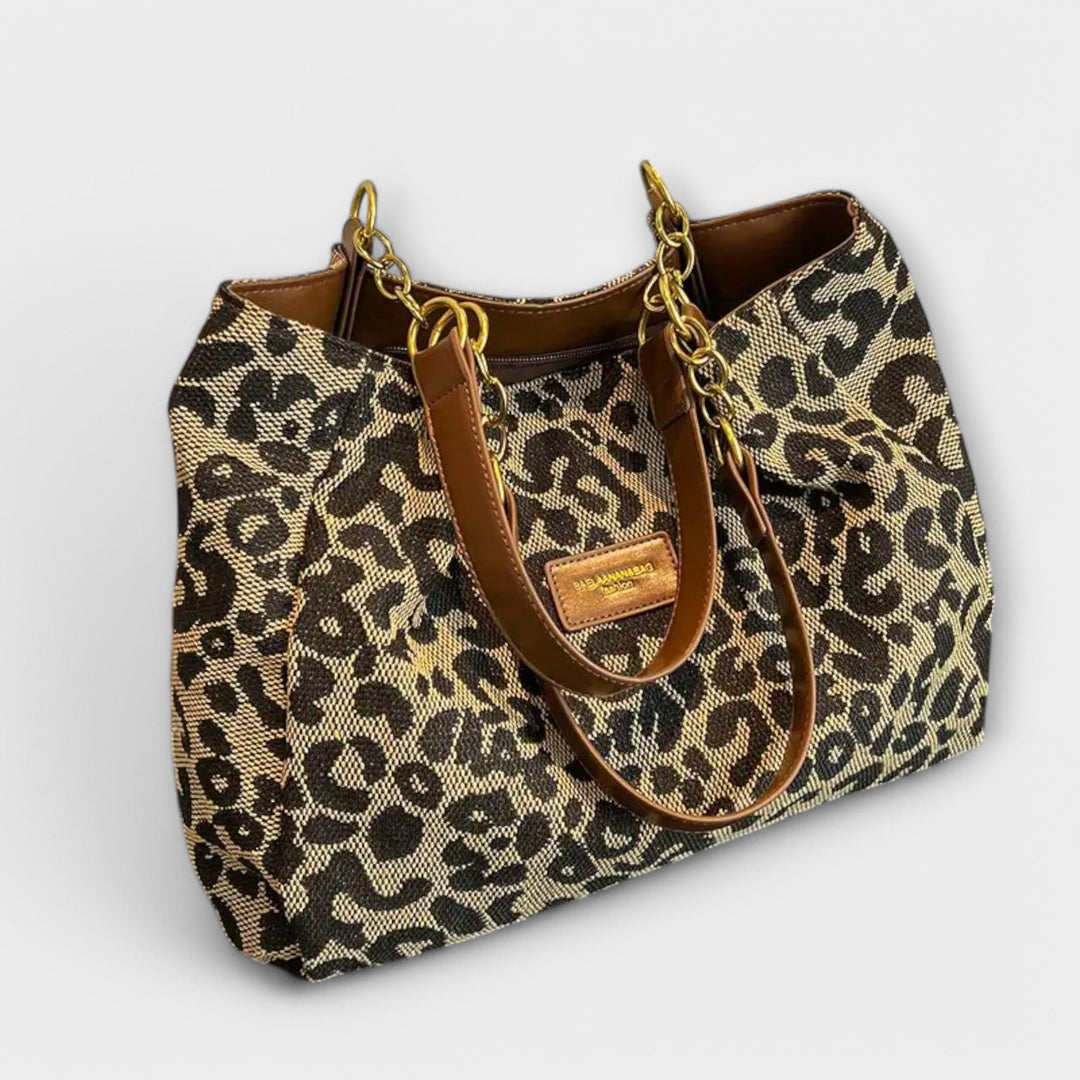 Olivia - Sac fourre-tout en toile léopard