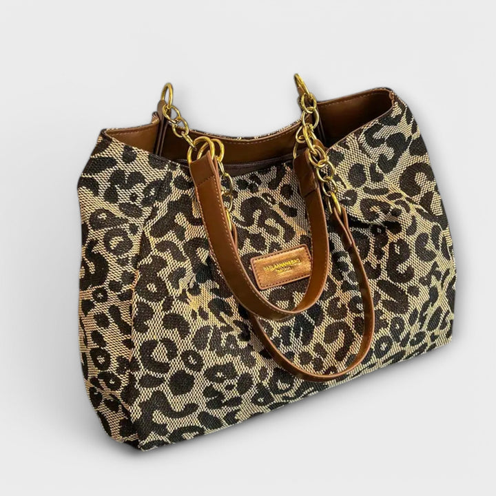 Olivia - Sac fourre-tout en toile léopard