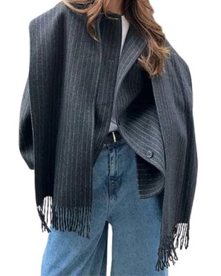 Juna | Veste élégante pour femmes avec écharpe à rayures
