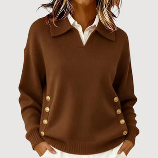 Marla | Pull en tricot avec décolleté en V et col