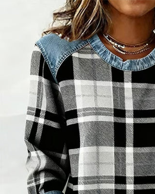 Perle | Sweat-shirt à carreaux décontracté