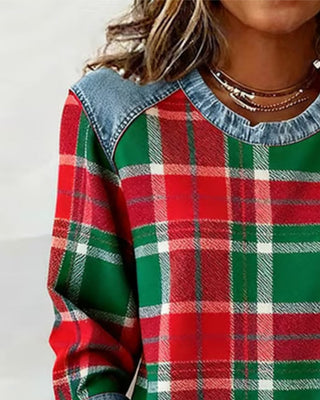 Perle | Sweat-shirt à carreaux décontracté