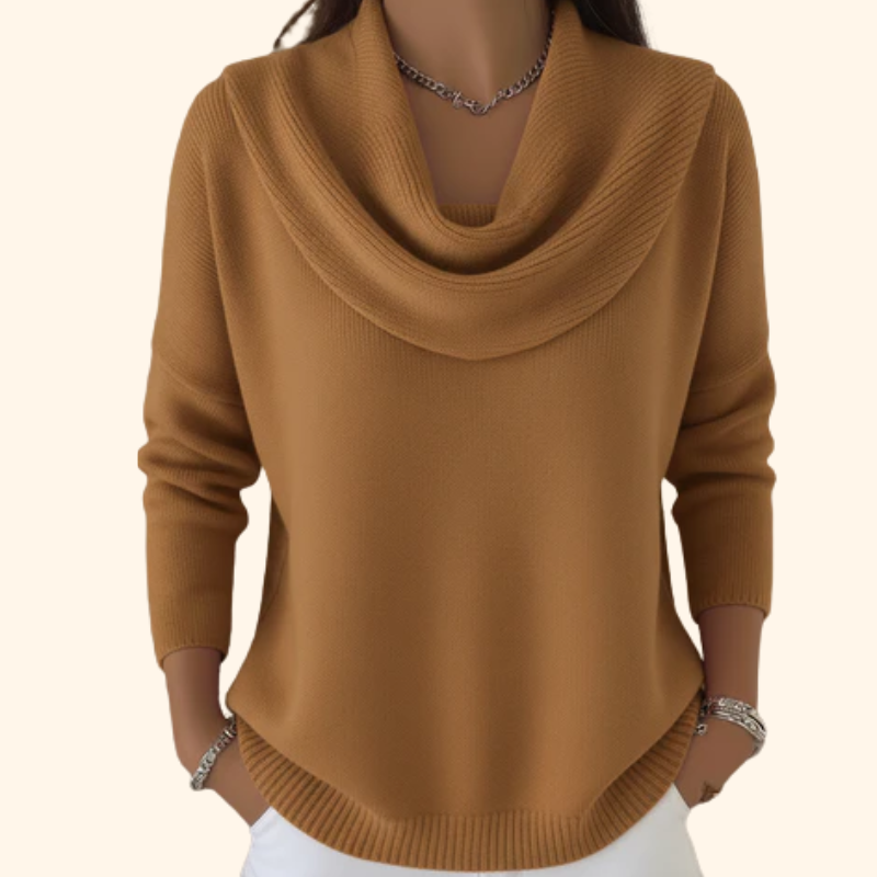 Felly | Pull en Tricot avec Décolleté Drapé