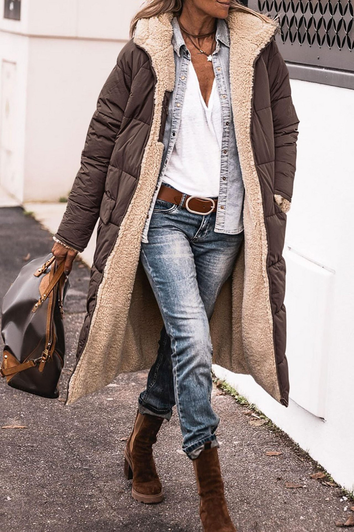 Charlene | Manteau long réversible