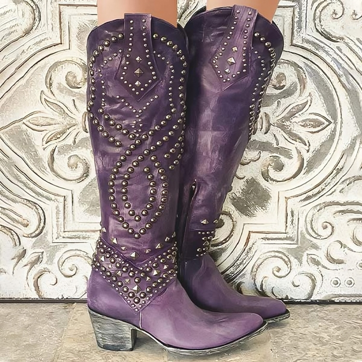 Blessie | Bottes hautes avec détails en clous