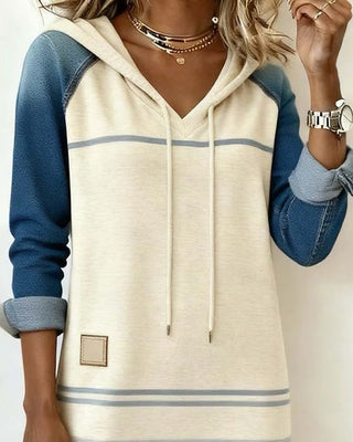 Rosanne | Robe pull rayée avec capuche