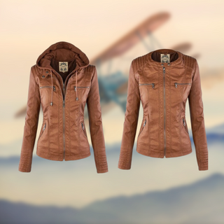 Corina | Veste en simili cuir avec capuche