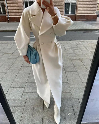 Calista | Manteau en laine blanc pour l'hiver