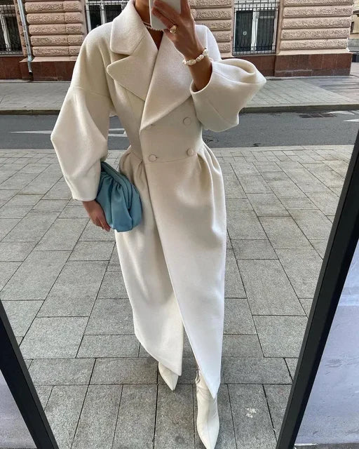 Calista | Manteau en laine blanc pour l'hiver