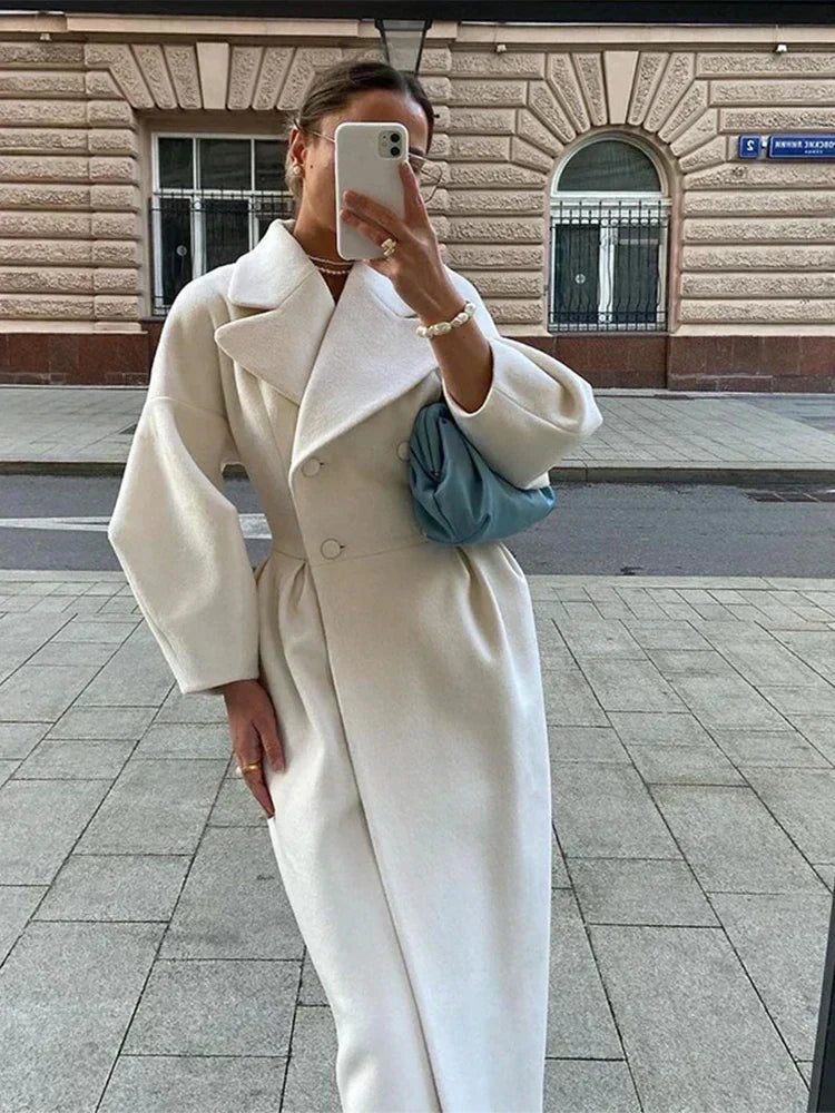 Calista | Manteau en laine blanc pour l'hiver
