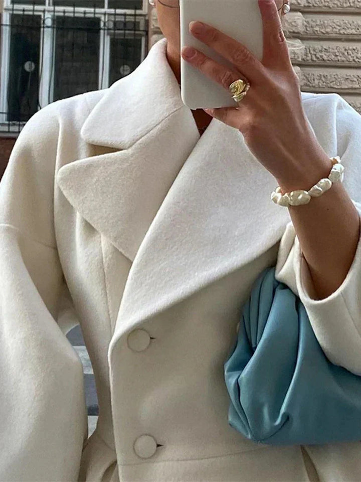 Calista | Manteau en laine blanc pour l'hiver