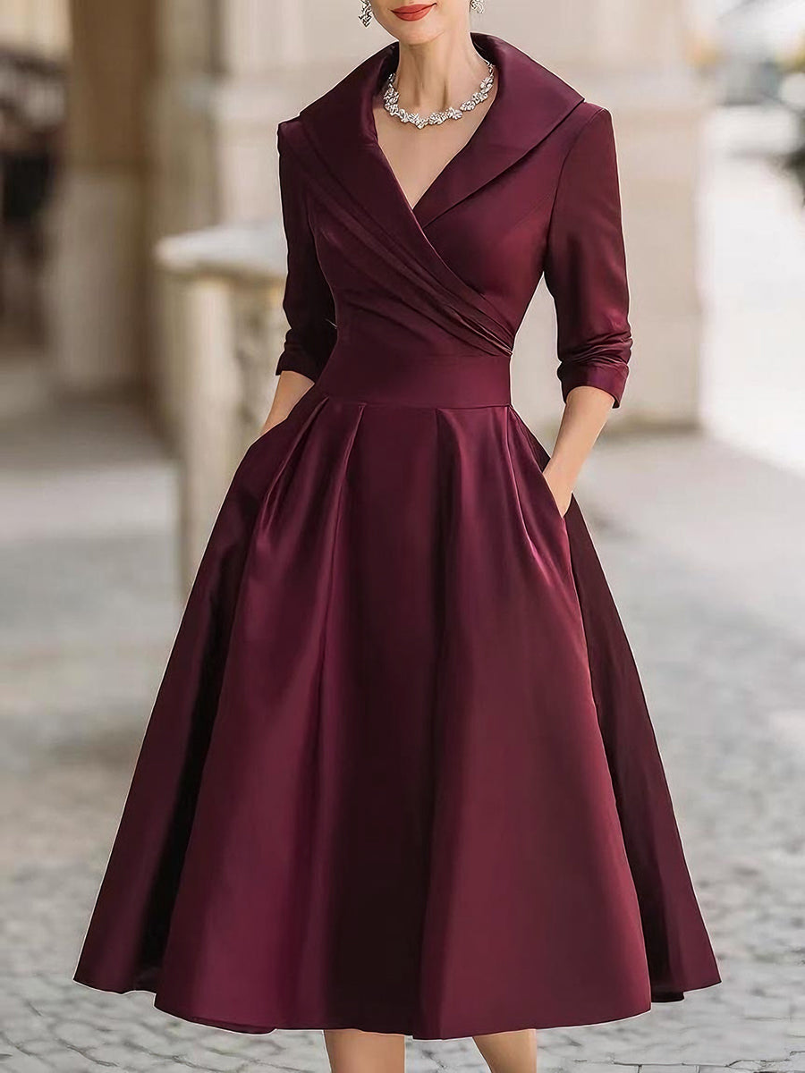 Dharmay | Robe midi élégante à manches longues