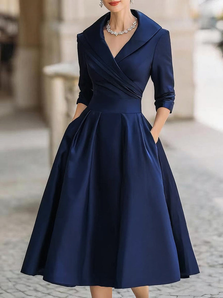 Dharmay | Robe midi élégante à manches longues