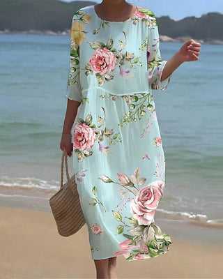 Keely | Robe Fleurie de Coucher de Soleil