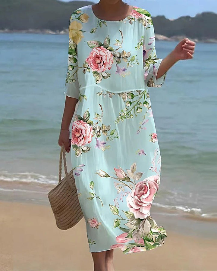 Keely | Robe Fleurie de Coucher de Soleil