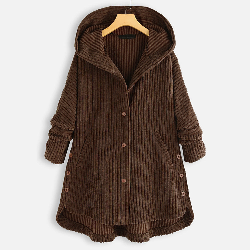 Avi | Manteau en velours côtelé avec capuche