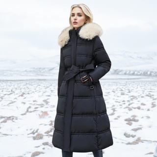 Jamaïque | Manteau d'hiver long avec capuche en fourrure
