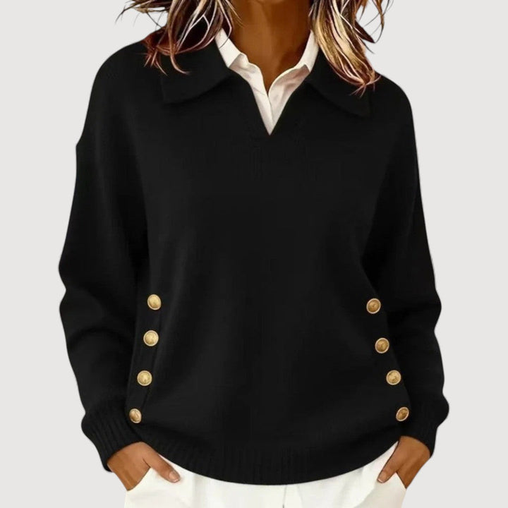 Marla | Pull en tricot avec décolleté en V et col