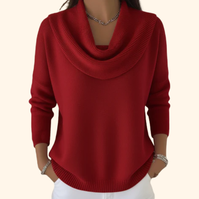 Felly | Pull en Tricot avec Décolleté Drapé
