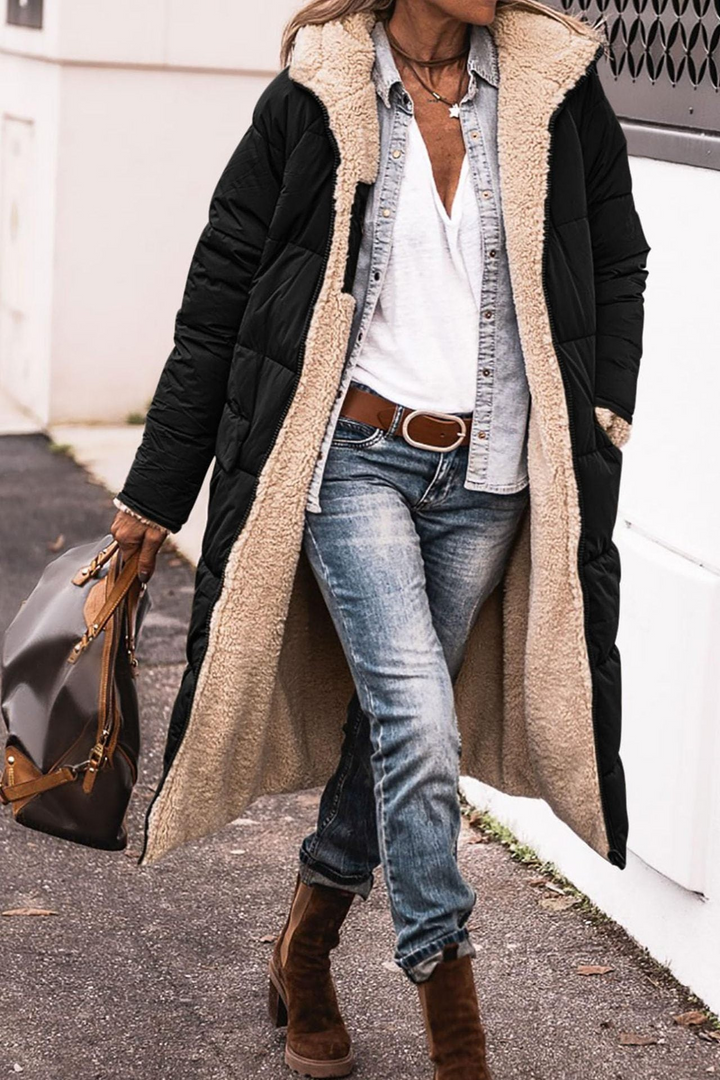 Charlene | Manteau long réversible