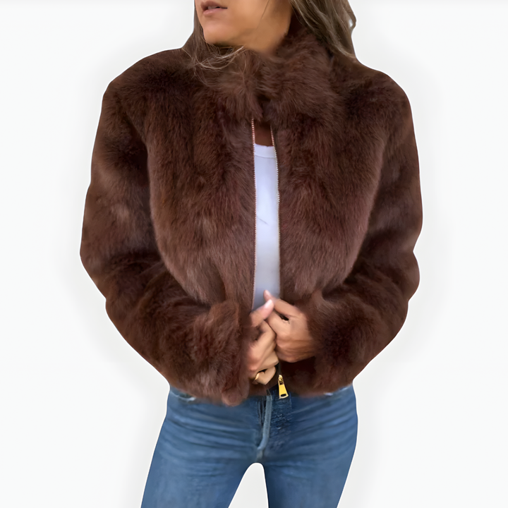 Aileen | Veste d'hiver en fourrure avec col montant