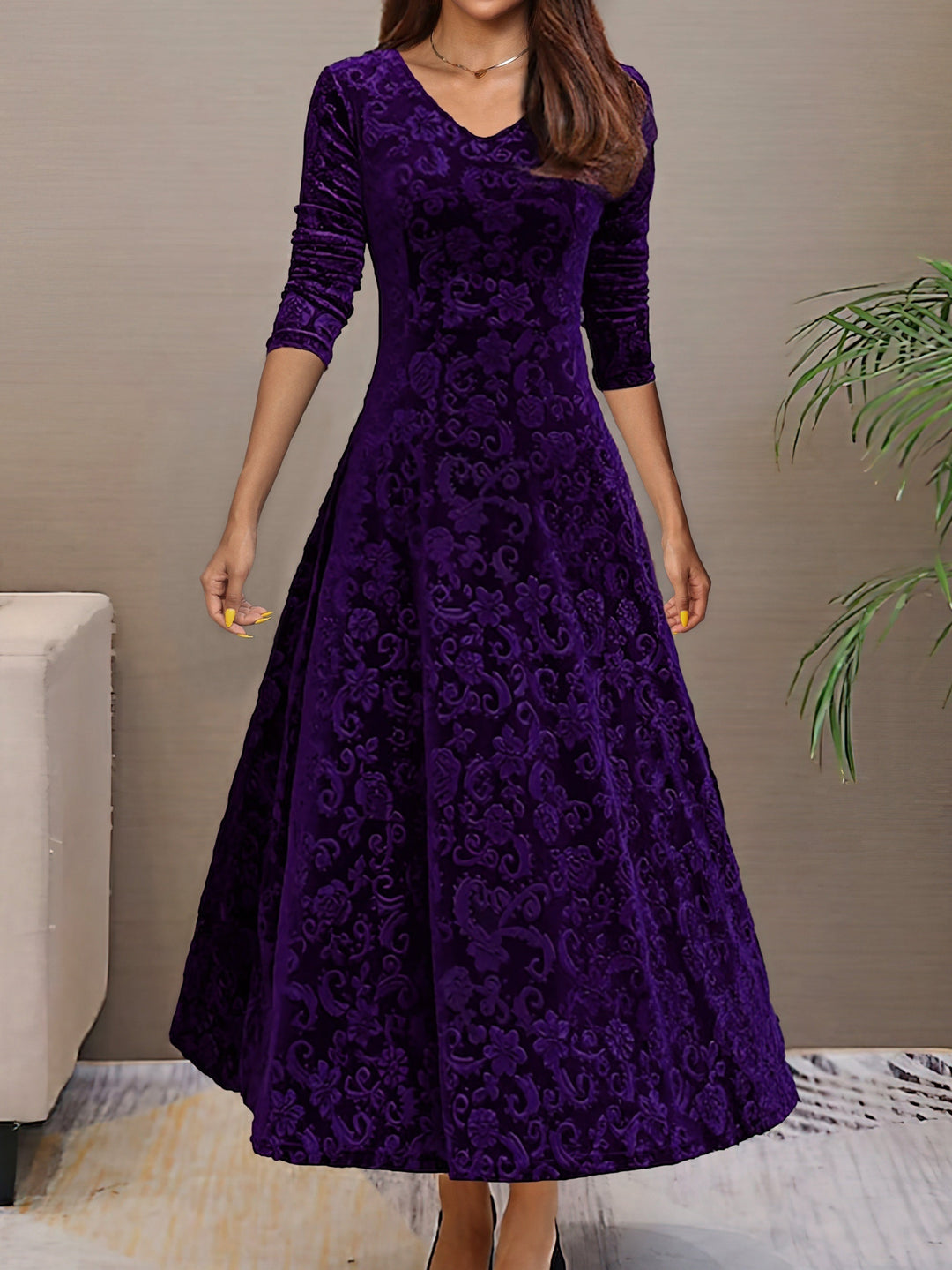 Calla | Robe midi cintrée et évasée