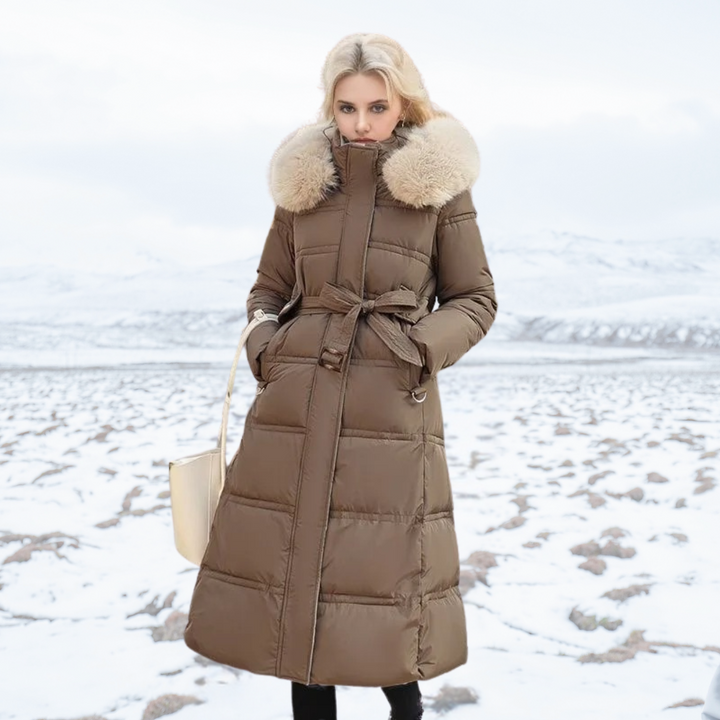 Jamaïque | Manteau d'hiver long avec capuche en fourrure