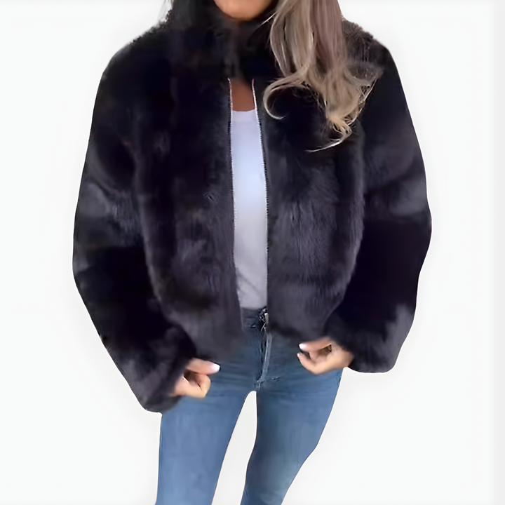 Aileen | Veste d'hiver en fourrure avec col montant