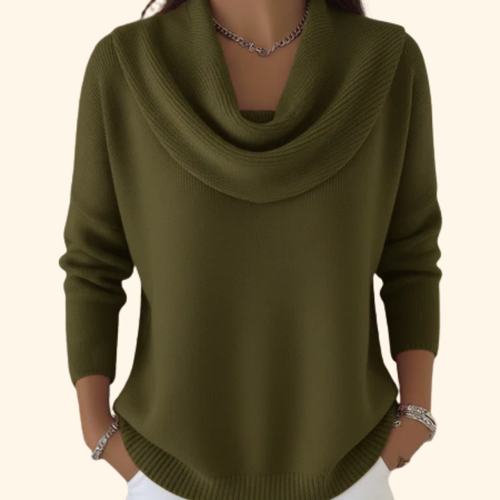 Felly | Pull en Tricot avec Décolleté Drapé