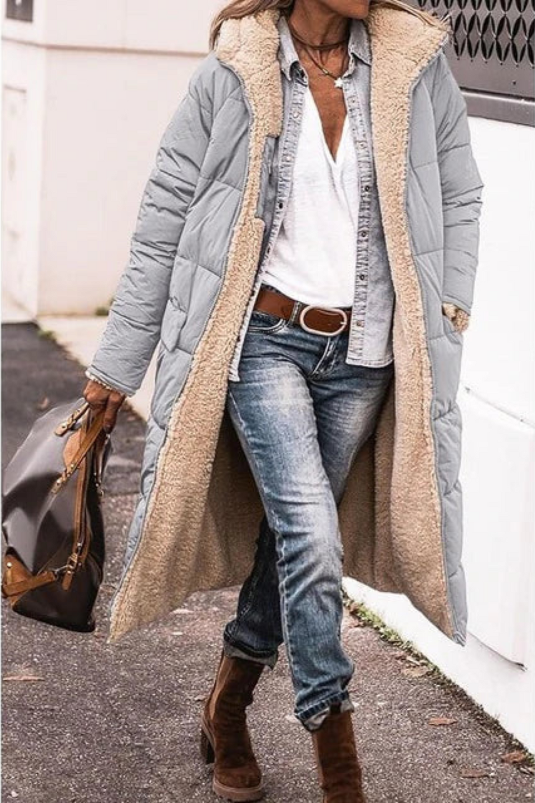Charlene | Manteau long réversible