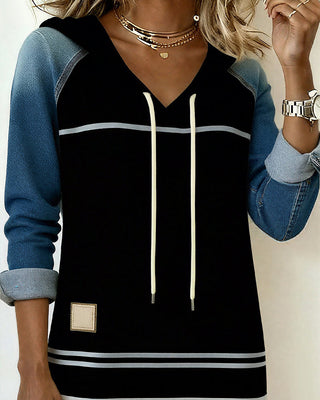 Rosanne | Robe pull rayée avec capuche
