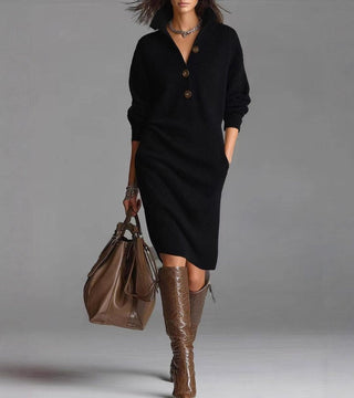Pensée | Robe pull midi tricotée
