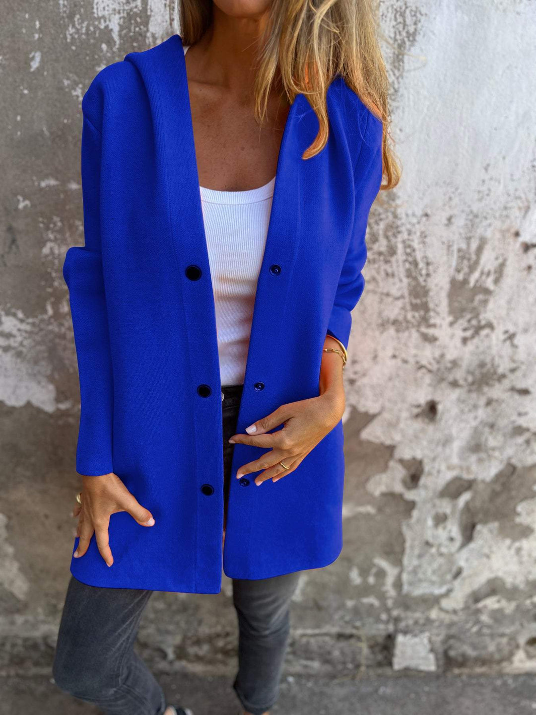 Adriana | Gilet avec boutons et capuche