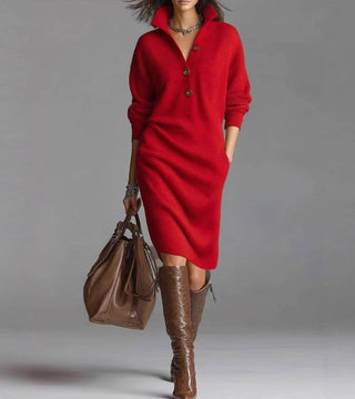Pensée | Robe pull midi tricotée