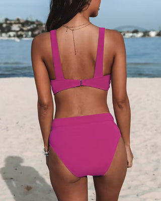 Hilde - Maillot de bain uni à col haut