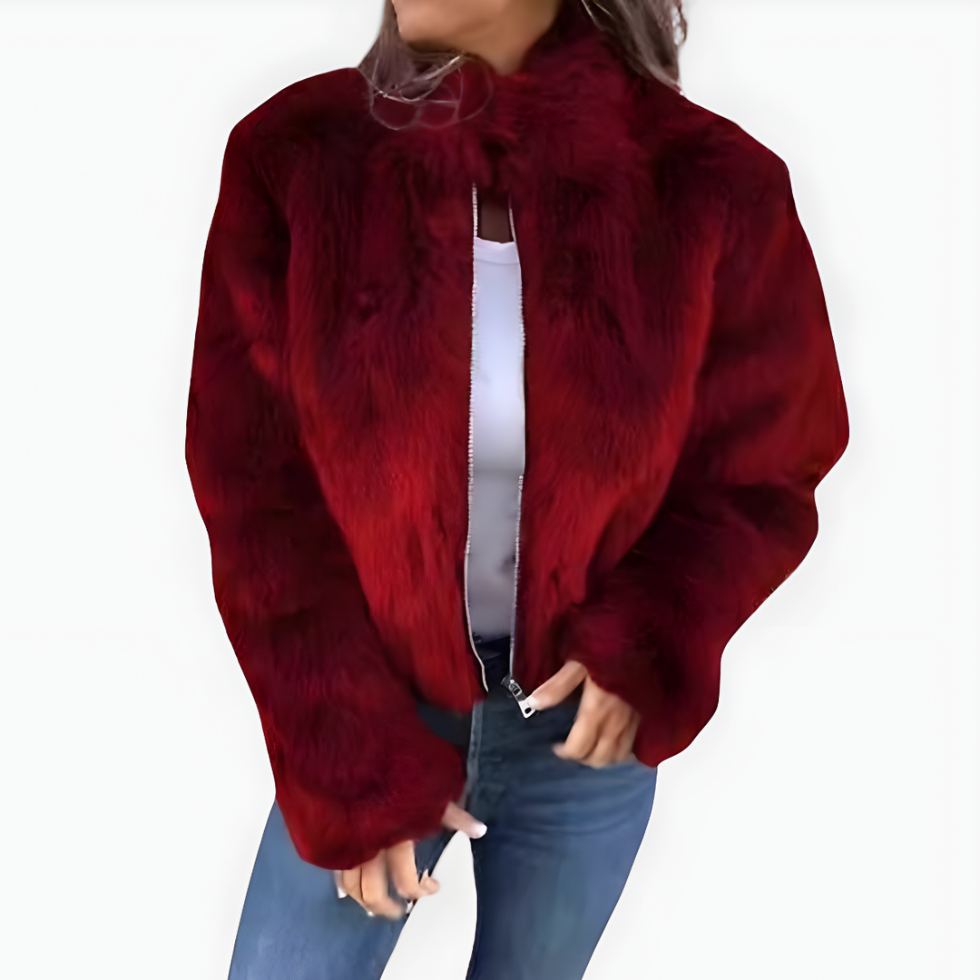 Aileen | Veste d'hiver en fourrure avec col montant