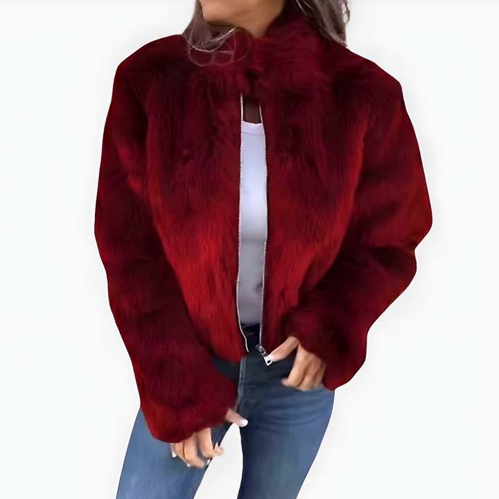 Aileen | Veste d'hiver en fourrure avec col montant