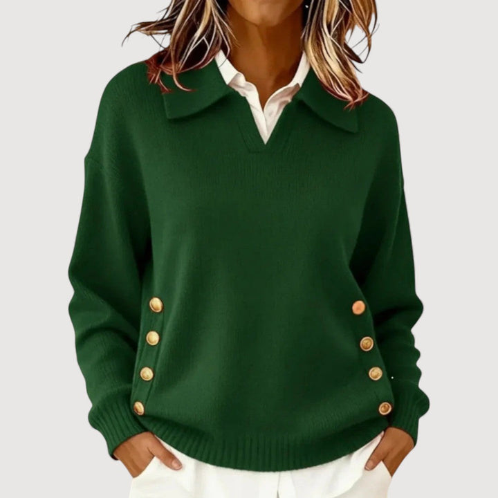 Marla | Pull en tricot avec décolleté en V et col