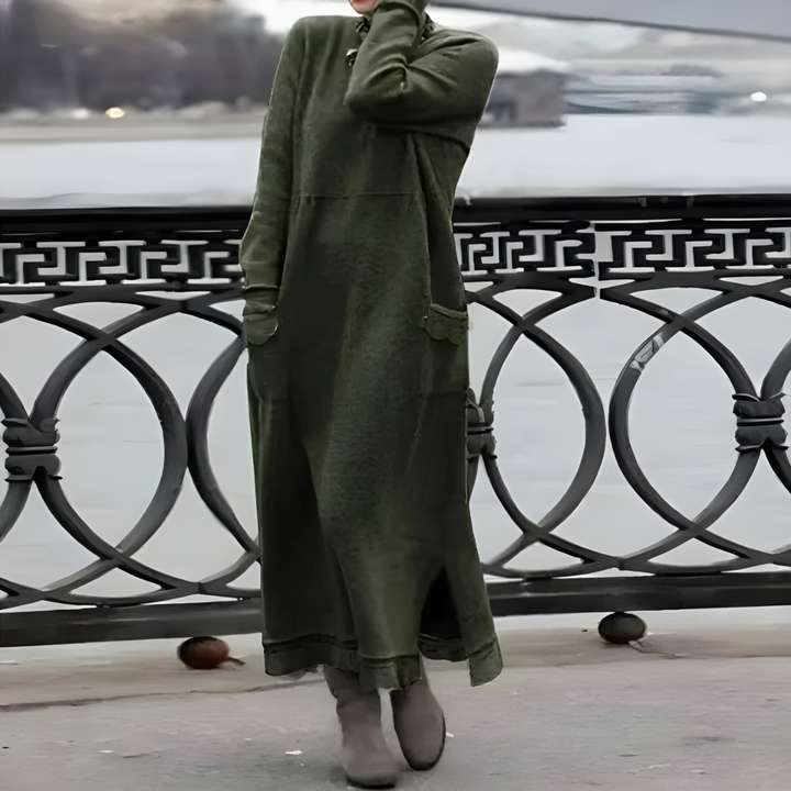 Celine | Robe longue en laine de coton